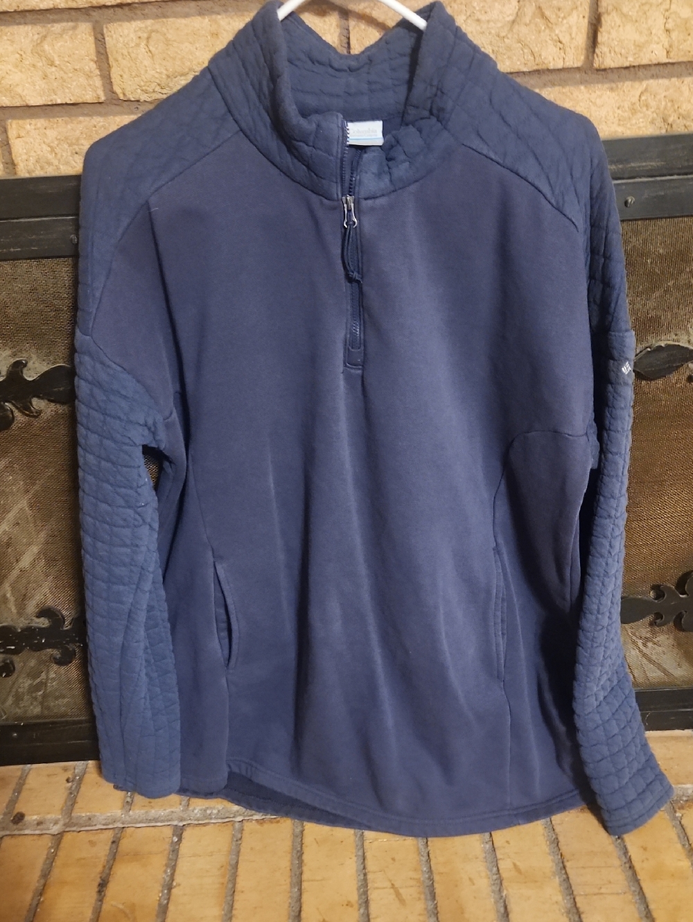 Columbia Navy Blue Quilted Sleeve Half-Zip Ski Jacket